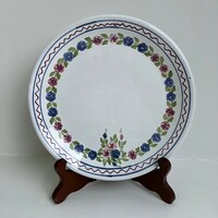 Városlőd majolica flower pattern - floral ceramic plate 20.5 Cm
