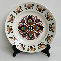 Granite floral pattern - floral wall plate - wall decoration - plate 23 cm