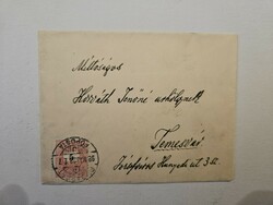 1897-es Díjjegyes boríték Budapest főposta- Temesvár kézbesítő hivatal