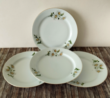 4 retro lowland porcelain flat plates with a daisy pattern