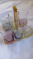 Colorful glass set from the 60s, midcentury vintage curio!