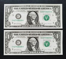 USA 2 x 1 Dollár 2017, "C" Pennsylvania, 3. sorozat, UNC sorszámkövetők