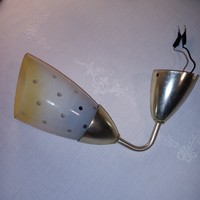 Retro, 50s, working. Dotted glass molding, wall arm with metal stem, wall lamp.