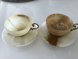 Vintage onix csészék aranyozott fèm szerelékkel