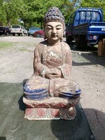 400-500 éves Buddha fa szobor 93 cm.