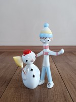 Rare aquincum figurine boy with snowman