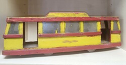 Retro toy wooden tram