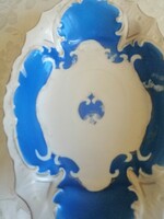 Barokk jelzett kék tányér gyönyörű 18 cm