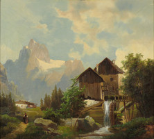 Austrian painter xix. Century: water mill