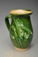 Rare Gömör (gács) poured-glazed milk jug, 19.5 cm