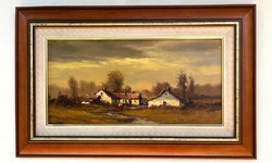 Bóna Jenő farm framed 35x55cm