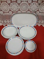 Plain porcelain plates with Bella pattern