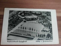 Régi fotó képeslap, Hajduszoboszló, Látkép a fürdőrészlettel,Weinstock -fotó,1940-év körüli