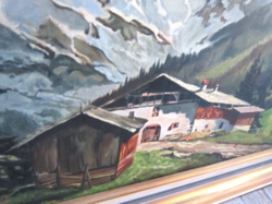 Alpesi táj festmény  L. Riegel