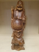 Nagyméretű Nevető Buddha fából