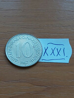 Yugoslavia 10 dinars 1987 copper-nickel xxxi