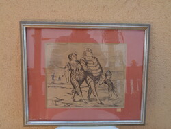 Caricature, marked, 40 x 32 cm with frame 43.5 x 35.5 cm