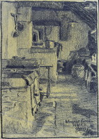 Tibor Gallé (1896-1944) kitchen - interior 1928
