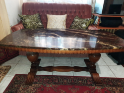 Antik, régi nagyméretű, márvány dohányzó asztal