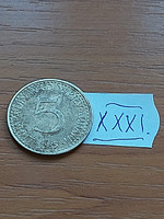 Yugoslavia 5 dinars 1985 nickel-brass xxxi