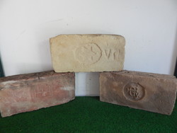 Antique Hungarian bricks, star David, l gy monogrammed and Hortobágyi, no. 25.