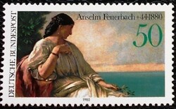 N1033 / Germany 1980 Anselm Feuerbach painter stamp postal clerk