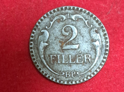 Hungary 2 pennies, beaded rim (2045)