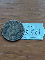 Spain 1 peseta 1944 aluminum bronze francisco franco xxxi