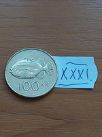Iceland 100 kroner 2011 nickel-brass, sea hare fish xxxi