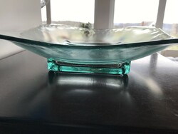 Beautiful, huge artistic glass bowl, offering, centerpiece, handmade piece (2.)