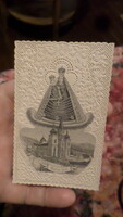 10 X 6 cm, old, lace-edged, openwork pattern saint image, in good condition.