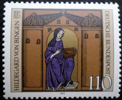 N1018 / Germany 1979 Bingen Hildegard stamp postal clerk