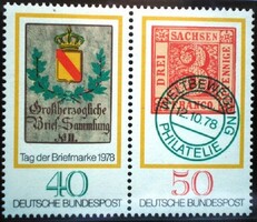 N980-1c / Germany 1978 stamp day pair of stamps postal clean