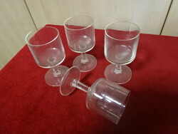 Glass goblet with stem, four pieces, height 11 cm. Jokai.