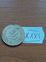 Yugoslavia 2 dinars 1984 nickel-brass xxxi