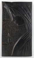 1R189 old black copper modern madonna wall picture 31.5 X 17.5 Cm
