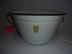 Old enamel colander, pasta colander, fruit washing bowl