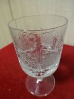 Crystal glass with stem, wine, height 11.3 cm, diameter 6 cm. Jokai.
