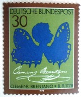 N978 / Germany 1978 clemens brentano poet stamp postal clerk