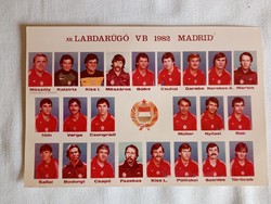 Postcard xll soccer world cup 1982 madrid hungarian team postage stamp