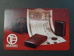 Card calendar 1991 - retro, old pocket calendar with otp bank inscription