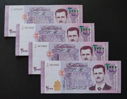 Szíria 4 x 2.000 Pounds / Font 2018, UNC sorszámkövetők