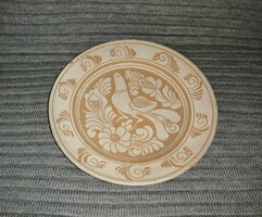 Korondi ceramic wall plate with a bird pattern
