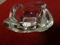 Glass ashtray, thick wall, size: 8 x 8 x 4 cm. Jokai.