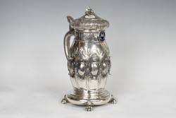 Silver beer cup with wheat ear decoration