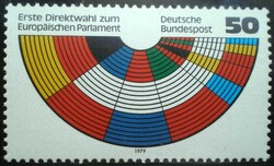 N1002 / Germany 1979 election of the European Parliament stamp postal clerk