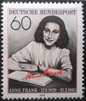 N1013 / Germany 1979 Anne Frank stamp postal clerk