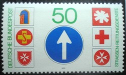 N1004 / Germany 1979 ambulance services - emblems on the roads stamp postman