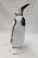 Hollóházi nagyméretű kézzel festett porcelán pingvin figura hibátlan állapotban 21 cm