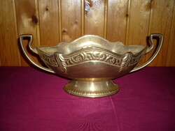 Oval copper fruit bowl
